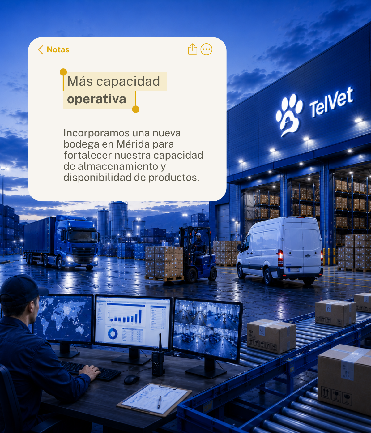TelVet — Más capacidad operativa, nueva bodega en Mérida