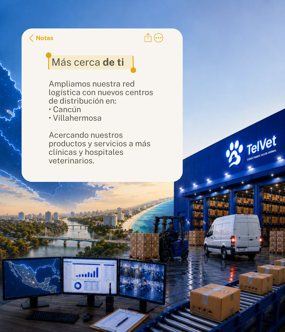 TelVet — Cobertura en el sureste, nuevos CEDIS Cancún y Villahermosa